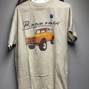 Ford Logo Crewneck Tee in Cream and Black